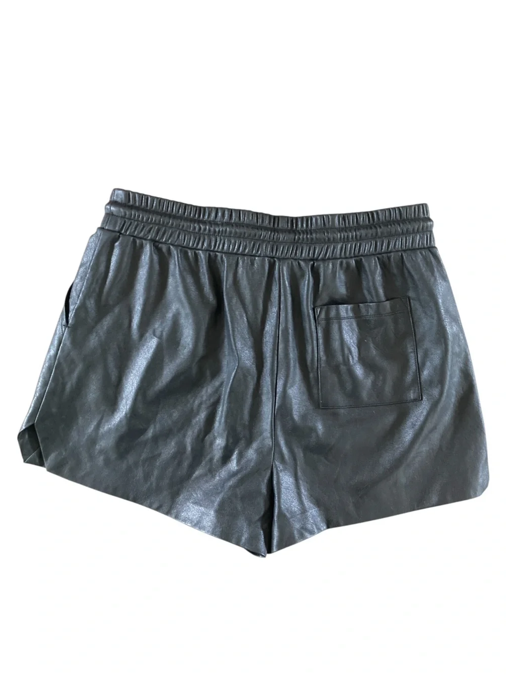 n:PHILANTHROPY Faux Leather Drawstring Chic Shorts Black XL